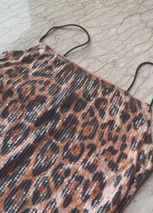 Bodycon Mini Leopard Print Sequin Dress