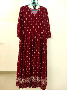 Flared Printed Gown