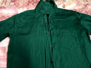 Elegant Forest Green Cotton Shirt | Unisex