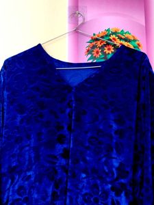 Blue Velvet Long Dress
