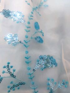 Blue Sequin Flower Girl Dress