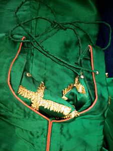 Pure Silk Bottle Green Gotta Patti Patiala Suit 💚