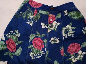 Denim Skirt With Front Buttons