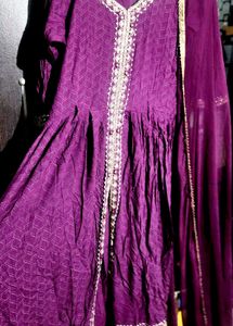 purple casual gown