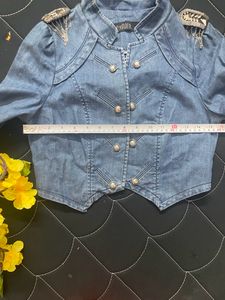 Imported Women Denim Cropped Jacket