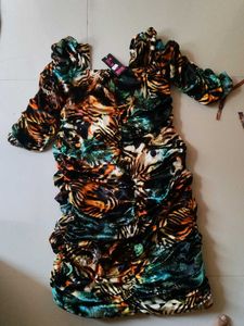 Animal Print Ruched Mini Dress