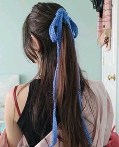 Blue Crochet Hair Tie
