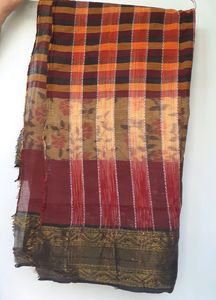 Women&#39;s Tant Saree Bengali Sari Indian Traditional Ethnic Wear For Girls Wife Women Ladies Brown Floral Design Saree Sutir Sari Cotton Multicolor Tater Sari Like New Saree Casual Daily wear Saree