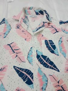 Tropical Leaf Print Co-ord Set - Shirt &amp; Shorts