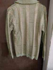 Striped Full Zip Sweater Jacket