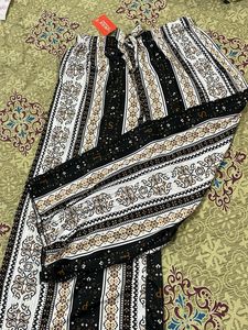 Boho Print Wide Leg Pants