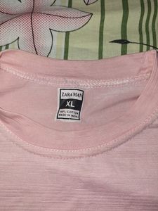Zara Unisex Pink T-shirt