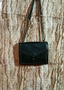 Black Studded Chain Bag