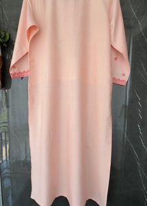 Peach Embroidered Kurti
