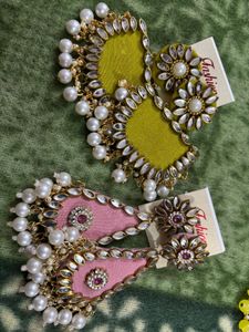 Pearl Drop Earrings Set 2 pairs combo