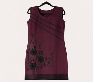 Elegant Plum Floral Embroidered Kurti