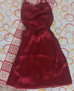 Red Satin Slip Dress