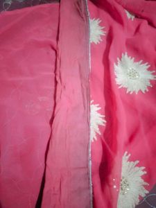 Pink Floral Saree with Blouse