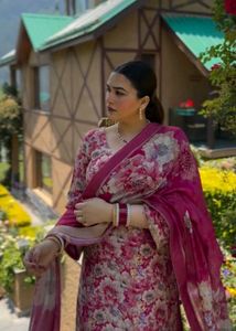 Floral Print Unstitched Suit