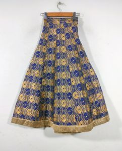 Navy Blue With Cream Skirt And Blouse Set (Girl&#39;s)