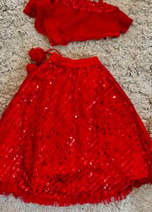 PSpeachrs Red Lehenga Choli Set