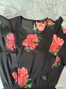Black Floral Midi Dress