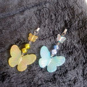 Butterfly mobile charms set of 2 (Yellow&Blue)