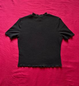 Shein Black Ribbed Top