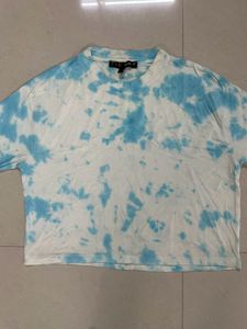 Blue Tie-Dye Cropped T-Shirt
