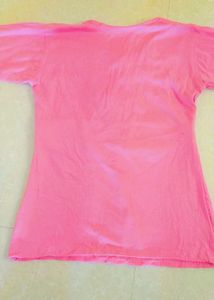 Pink Lace Trim Tunic
