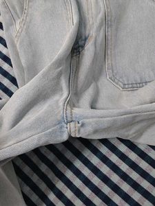 washed blue cargo jeans