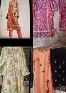 3 Kurta Set..one Gown Free