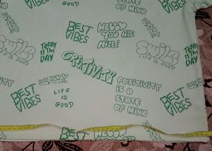 Typography Green Top/Tshirt