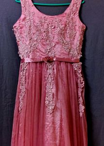 Gawn Peach Colour Bride Dress FreeUp
