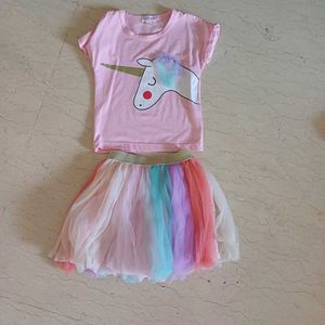 Unicorn Themed Party Dress For Girls