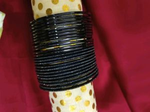 Black metal Bangle / churi (24) Set