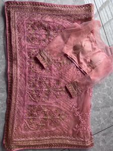 Pink Embroidered Saree