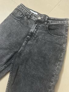 High Waist Acid Wash Denim Jeans