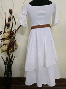 Shein Party Casual Wear Elegant White Dress