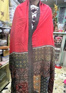 Elegant Red Patchwork Dupatta cum Stole