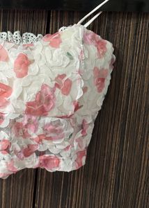 Floral Lace Padded Cami Crop Top