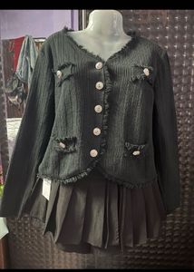 Chic Black Tweed Jacket