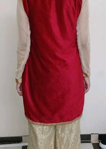 Bride Red &amp; Gold Embellished Outfit Only Top