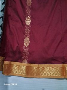 Elegant Vintage Dark Red Saree
