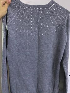 Women Sweater with Silver Work