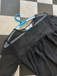 Sheer Black Tunic Top
