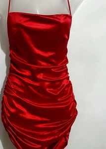 Red Ruched Bodycon