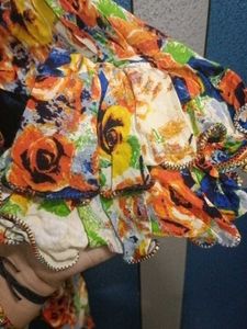 Floral Print Ruffle Sleeve Top