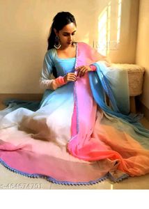 Elegant Ombre Anarkali Kurta Set