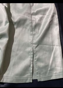 Mint Green Satin Mini Skirt